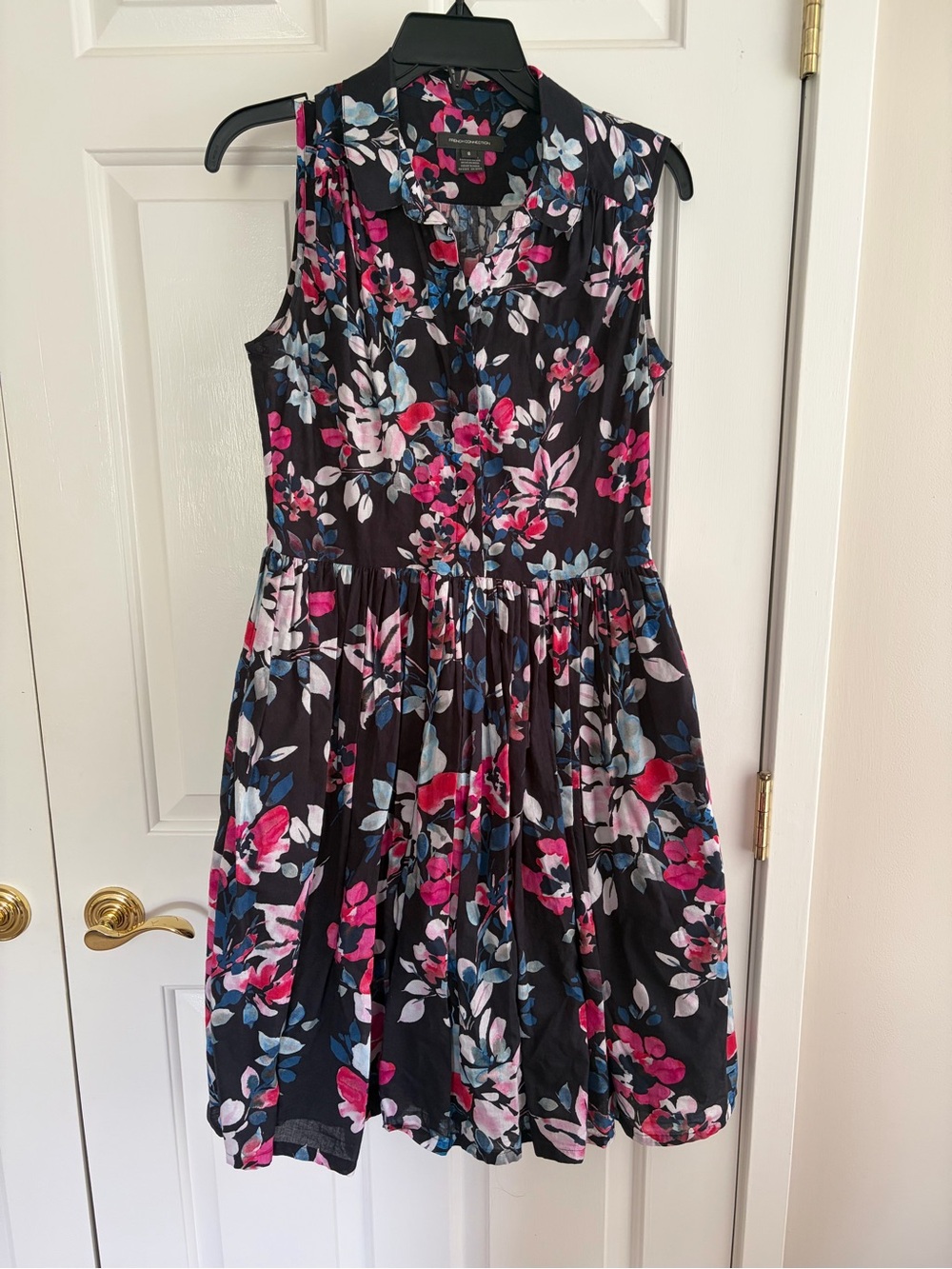 French Connection Navy Dress with Pink & Blue Floral
